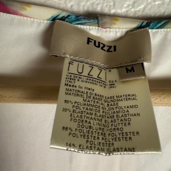 Fuzzi Watercolor Multi Floral Print Ruched Faux Wrap Cocktail Dress Size Medium - Picture 8 of 8